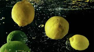 Lemon And Lime In Water | No Copyright Video | Stock Footage | 4K Footage