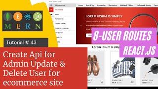 React js Tutorial # 43| Create Api |Admin Update & Delete User ecommerce site