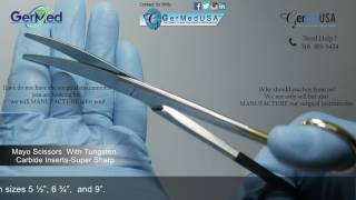 Mayo Dissecting Scissors -Tungsten Carbide Inserts- Super Sharp - Veterinary Surgical Equipment