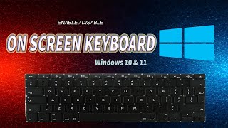 How To Enable On Screen Keyboard Windows 10 without keyboard | How To Turn On Touch Keyboard ON