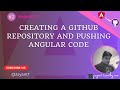 Creating a GitHub Repository and Pushing Angular Code #angular #github