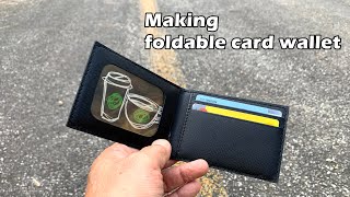 91 [Leather Craft] Making foldable card wallet / 접이식 카드지갑 만들기 / Free Pattern