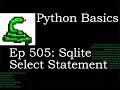 Python Basics Sqlite Cursor Select Fetchone Mehtod
