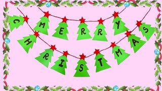 DIY Merry Christmas Banner | How to make Easy Merry Christmas Banner | DIY Christmas Decoration Idea