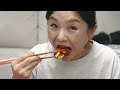 real mukbang homemade mini gimbap u0026 spicy tteokbokki ☆ crab meat salad