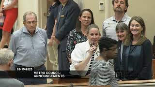 08/15/23 Announcements and Metro Council Meeting