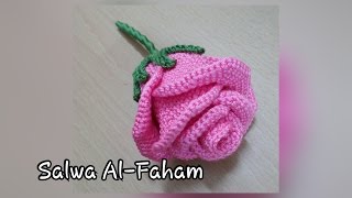 كروشيه ورده مجسمه سهله و  جميلة   - How To crochet A Flower / Rose