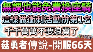 【菇勇者傳說】開服66天｜無課也能免費換坐騎｜這樣做衝刺活動拚第1名｜千千萬萬不要浪費了｜#菇勇者傳說 #勇者是菇菇 #手遊 #遊戲 #菇菇 #法師 #戰士 #弓箭手 #神燈 #副本 #禮包碼