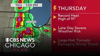 Record heat, late-day severe weather risk on Thursday in Chicago