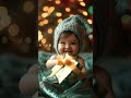 the mermaid baby receives a special gift from santa her smile is so heartwarming christmas baby