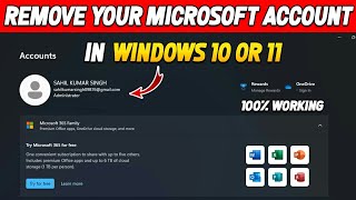 How to Remove Microsoft Account in Windows 10 or 11⚡ How to Sign out Microsoft Account 2024🤯🌟