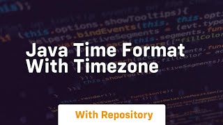 java time format with timezone