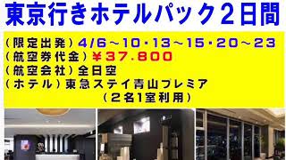 熊本発東京パック2日間(東急ステイ青山プレミア)｜ウィルツアー