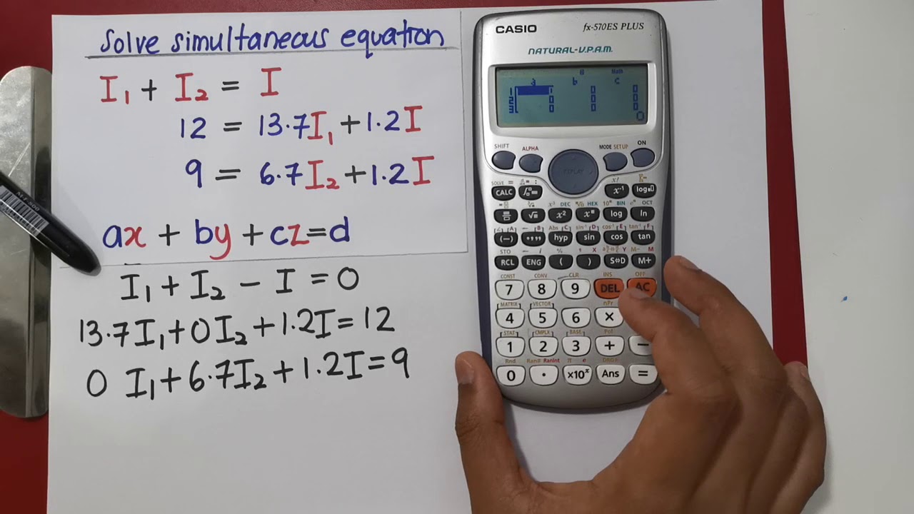 Solving Simultaneous Equations Using Scientific Calculator - YouTube