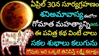 ఏప్రిల్30న సూర్యగ్రహణం,ఈలోగా గోమాత మహత్యం వింటేచాలు సకలశుభాలు కలుగును.ఇది తినిపిస్తే లక్ష్మీకటాక్షం!