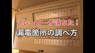 ブレーカーが落ちた時の漏電箇所の調べ方（漏電している回路を調べる方法）小山市OH様住宅例