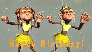 Funny Happy Birthday Song. Monkeys sing Happy Birthday