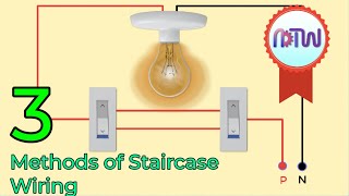 3 Methods Staircase Wiring Connection, Staircase electrical wiring diagram.