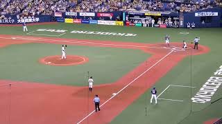 20220813　中日ドラゴンズ【1回表】応援･攻撃風景　バッティング打撃　応援団による電子笛、太鼓応援あり@京ｾﾗﾄﾞｰﾑ大阪･上段内野3塁