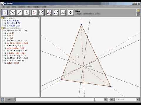 How to construct the incenter of a triangle in Geogebra. How to construct the incenter of a triangle in Geogebra.