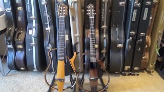 Yamaha Silent Guitar SLG130NW  Nylon versus Yamaha Silent Guitar SLG 200S Steel closer comparison