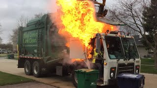 Garbage Truck Bursts Into Flames