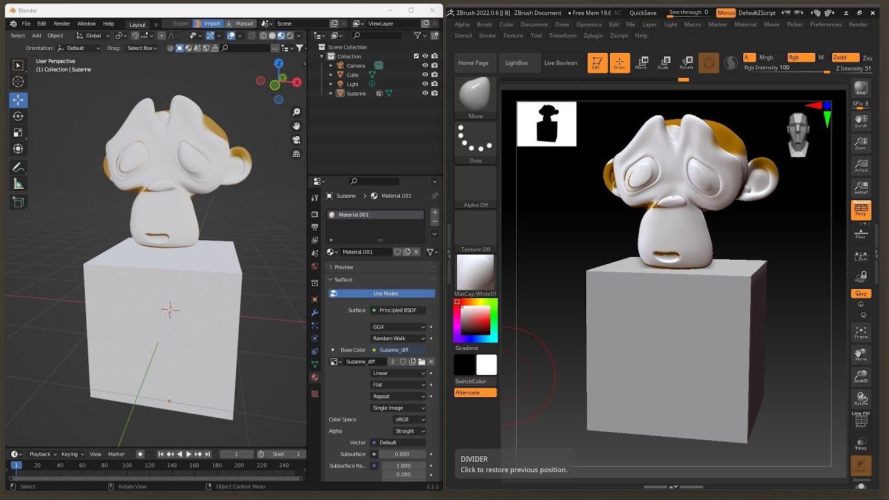 Videoguide - Export From Blender Import In Zbrush, GoB E GoZ, 3d Model ...