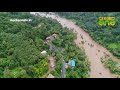 അണക്കെട്ട് തുറന്നതിന്റെ ആകാശ കാഴ്ച aerial view of flood hit areas in kerala