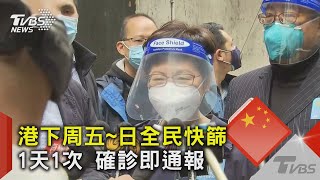 港下周五~日全民快篩 1天1次 確診即通報｜TVBS新聞