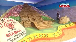 Sand Artist Sudarsan Pattnaik Crafts Replica Of Konark Temple For The Utkarsh Odisha Conclave 2025