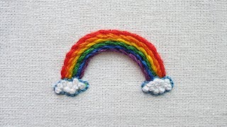 프랑스 자수 / 쉽고 간단한 무지개 자수 / Easy and Simple Rainbow Embroidery