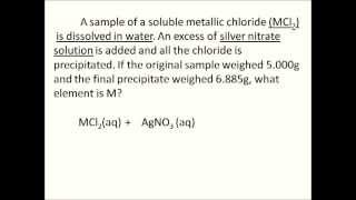 CHEM111 General Chemistry. Unknown Metal Problem. Vocalvoice.org Approach