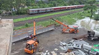 #Surat #बारडोली दस्तान फाटक #FlyOverBridge #रेल्वे ट्रेक के बाजू के Span पे गर्दल Launching #Udhana