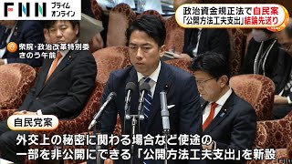 政治資金規正法で自民案　「公開方法工夫支出」結論先送り