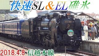 【信越本線】快速SL碓氷＆EL碓氷_走行シーン【D51\u0026EF65】