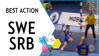 Lagerquist scores after no-look pass from Gullden | Sweden vs Serbia | EHF EURO 2016