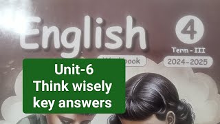 4th std term-3 English workbook unit-6 Think wisely key answers..2024-25