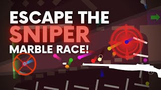 Escape from the Sniper - Survival Algodoo Marble Race