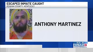 Escaped inmate caught in Rowan County, Ky.