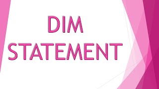 DIM STATEMENT, ARRAYS | BASIC | Computer ch 4 10th Matric Urdu | ES