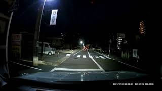 歩行者のいる横断歩道は一旦停止。横断歩道、停まる車を待つネコさん。