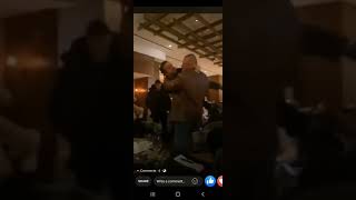 Brock Lesnar just bodyslammed Jackass star Wee Man through a table at dinner #RoyalRumble