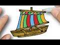 HOW TO DRAW A BOAT / HOW TO DRAW A VINTA BOAT / DRAWING FOR KIDS MADE EASY TO FOLLOW / DRAW ALONG