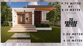 SMALL BUNGALOW HOUSE DESIGN | 72 SQUARE METER |