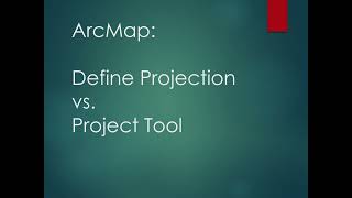 ArcMap: Define Projection vs  Project Tool