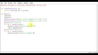 Python Program to find the intersection of two list