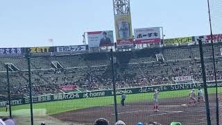 【センバツ高校野球】智弁学園ー大阪桐蔭　大阪桐蔭の好投手松浦から智弁学園の6番植垣が3点タイムリーを放つ(2021年3月23日)