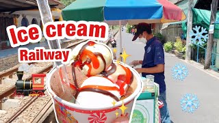 Thailand Street Food Legend 68 Years Ice Cream Paithong Thai Street Food Desserts Railway Bangkok