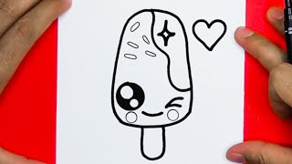 HOW TO DRAW A CUTE ICE CREAM POP, THINGS TO DRAW