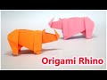 Origami Rhino (Rhinoceros) / How to make a Rhino / Easy origami tutorial / Animals